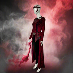 P-Jsmen Scarlet Witch Wanda Vision Cosplay Costume Scarlet Witch Maximoff Women Halloween Carnival Mask Suit Halloween Costume