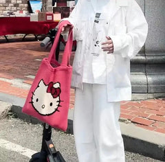 Hello Kitty Pink Crochet Tote Bag