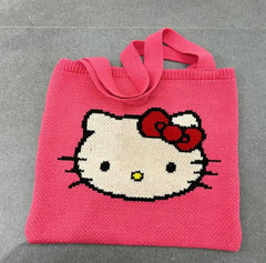 Hello Kitty Pink Crochet Tote Bag