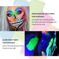 Halloween Face Body Painting Stick Cream Waterproof UV Light Neon Green Purple Pink Black White Paint Cream Party Art Makeup