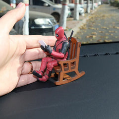 Marvel Deadpool Rocking Chair Action Figures Car Interior Ornaments Car Decoration Accessories Miniature Desktop Decor Hottoys