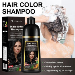 500ml 3in1 Hair Dye Shampoo Natural Black Hair Dye Covering White Herbal Components 7 Color for Women and Men New