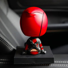 New Hot Toys Marvel The Avengers Deadpool Car Shaking Head Doll Auto Interior Kawaii Tabletop Ornament Bobble Head Child Gifts