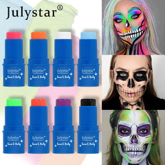 Halloween Face Body Painting Stick Cream Waterproof UV Light Neon Green Purple Pink Black White Paint Cream Party Art Makeup