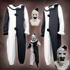 Art The Clown Cosplay Movie Terrifier 2 Art The Clown Cosplay Costume Jumpsuit Mask Halloween Costumes Mask for Men Women