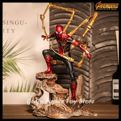 28cm Avengers Infinity War Iron Spiderman Action Figure PVC Figurine Statue Doll Collectible Model Decoration Toys Kids Gift