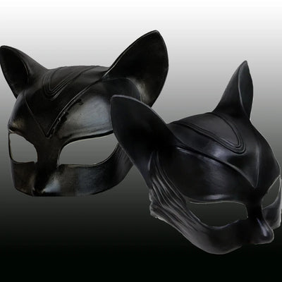 1PC Women Sexy Mask Half Eyes Cosplay Face Cat Faux Latex Masks Halloween Party Erotic Masquerade Adult Sex Toys Accessories