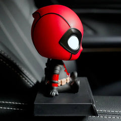 New Hot Toys Marvel The Avengers Deadpool Car Shaking Head Doll Auto Interior Kawaii Tabletop Ornament Bobble Head Child Gifts