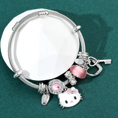 Hello Kitty Crystal Bead Bracelet