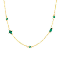 Silver Green Zircon Necklace